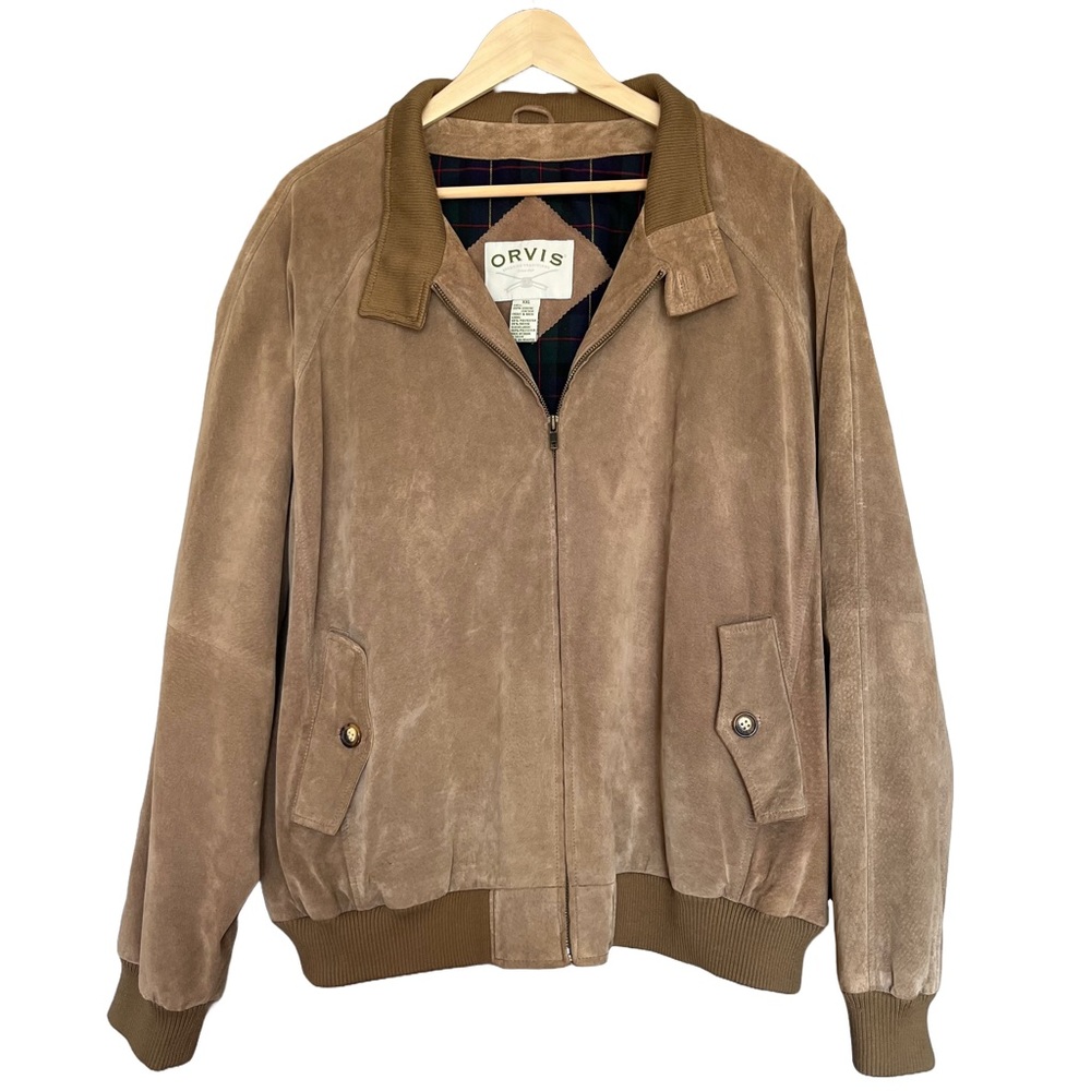 Orvis 100% Genuine Leather Suede Jacket
Mens Brown Size XXL Bomber Coat